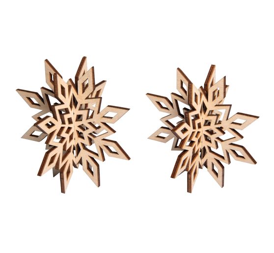 3D Wooden decoration pendant "Snowflakes" to stick