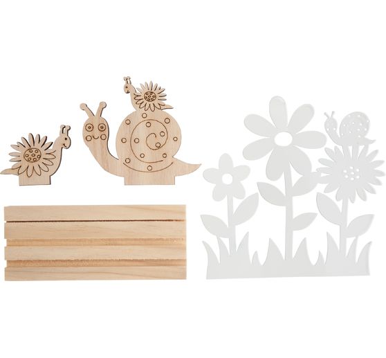 VBS Holzsteckmotiv mit Metallblumen "Schnecken"