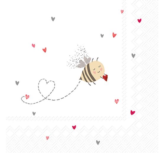 Serviette "Bee My Valentine"