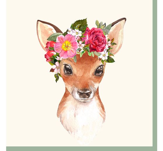 Napkin "Flowers deer"