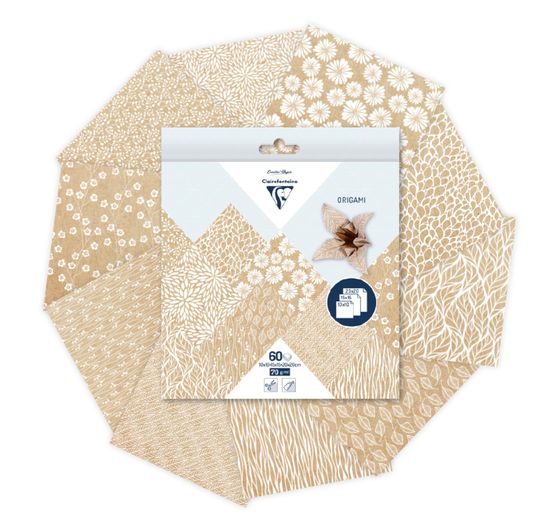 Faltpapier-Sortiment "Kraftpapier Floral"
