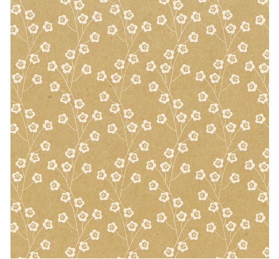 Faltpapier-Sortiment "Kraftpapier Floral"