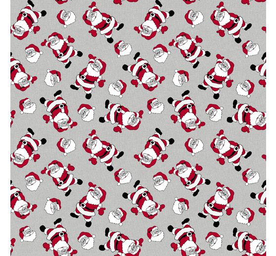Motif fabric linen look "Santa"
