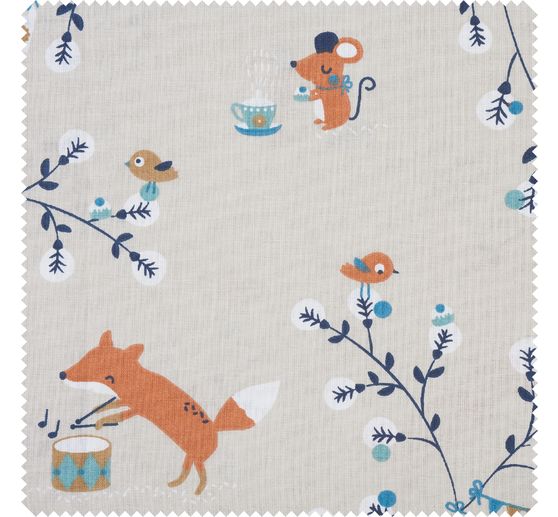 Cotton fabric "Animals in the forest"