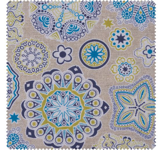 Motif fabric linen look "Aquarius"