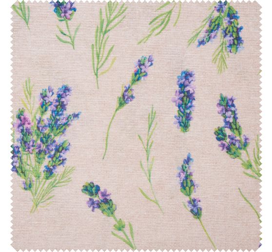 Motif fabric linen look "Lavender"