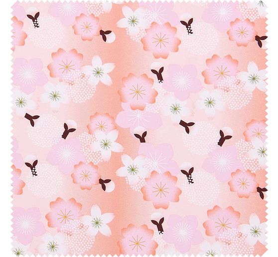 Cotton fabric popeline "Sakura flower mix"