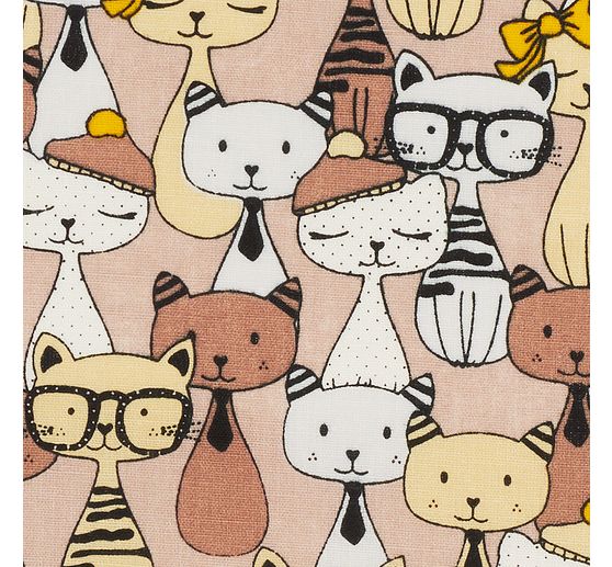 Baumwoll-Stoff "Funny Cats"