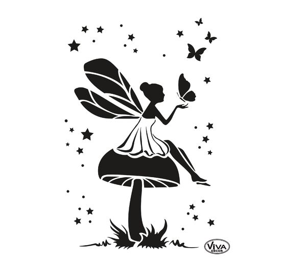 Stencil "Fairy and Butterfly"