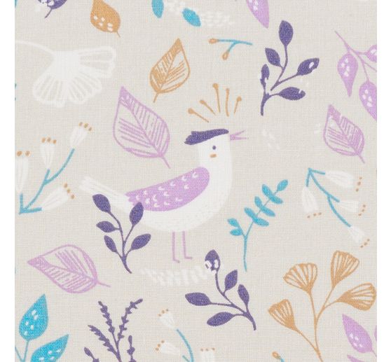 Baumwoll-Stoff "Birds & Flowers"