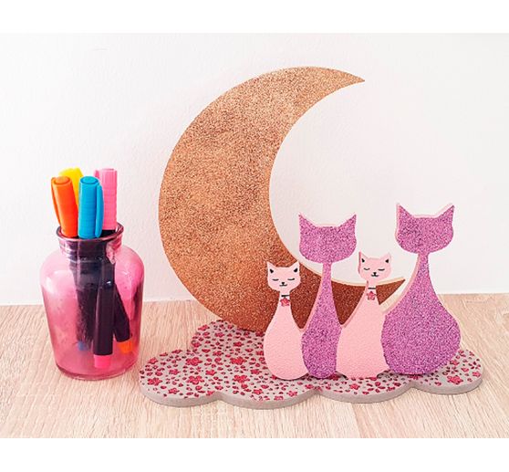 Steckmotiv "Katzen im Mond"