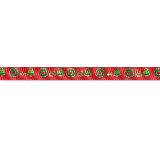 Druckband "Tannenbäume und Tannenkränze"