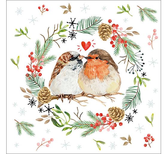 Napkin "Sparrow and robin"