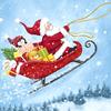 Serviette "Schlittenfahrt mit Santa"