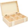Wooden box / storage box with 6 compartments
