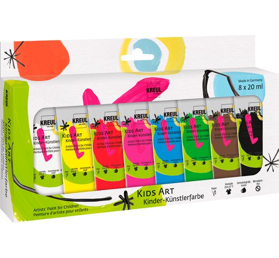 KREUL Kids Art Kinder-Künstlerfarbe, 8 x 20 ml