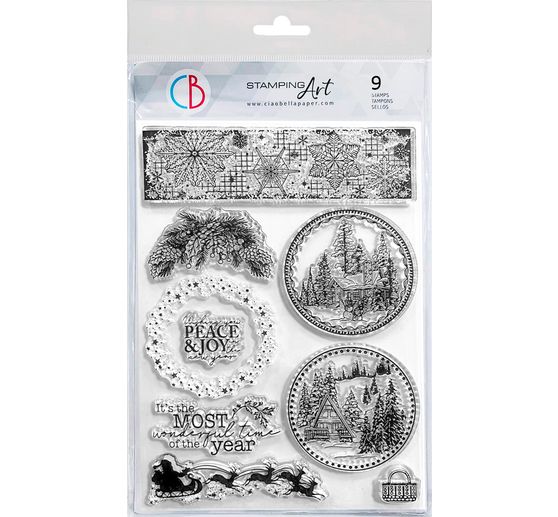 Silicone stamp "Dear Santa", Winter Landscape Balls
