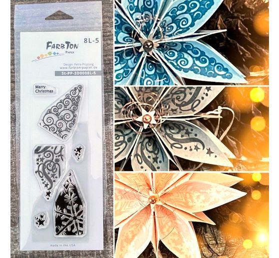 Silikonstempel für Faltstern Mittel "Christmas"