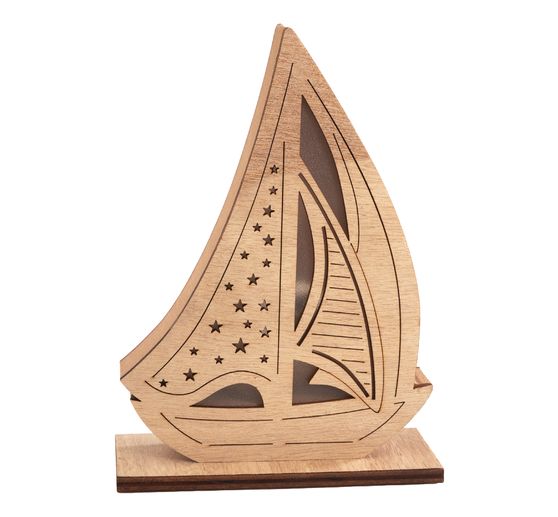 VBS Wooden sailboat, incl. LED