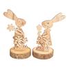 VBS Holz-Steckmotive auf Rindenscheibe "Hase Bugs und Bea"