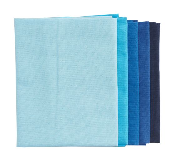 Stoffpaket Patchy Uni "Hellblau-Marine"