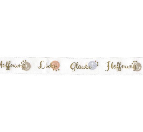 Satinband "Glaube Hoffnung Liebe"