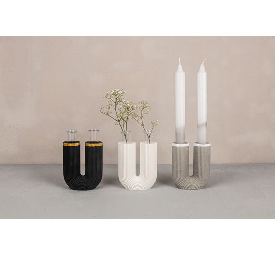 Silikon Gießform "U-Form Vase geriffelt"