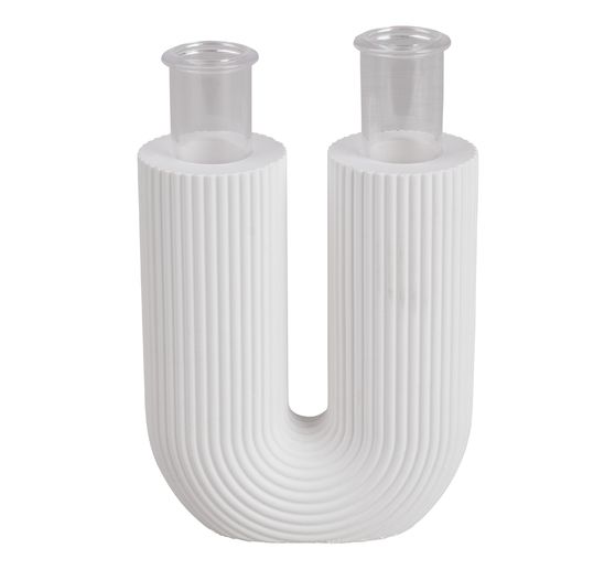 Silikon Gießform "U-Form Vase geriffelt"