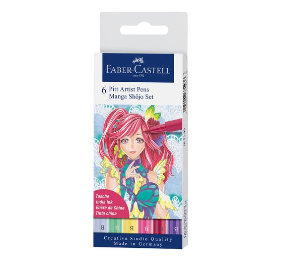 Faber-Castell Pitt Artist Pen Manga Shôjo Set, 6 Stifte