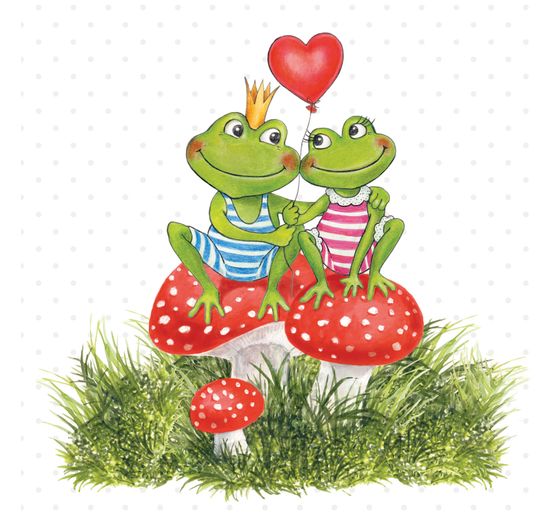 Serviette "Frogs In Love"