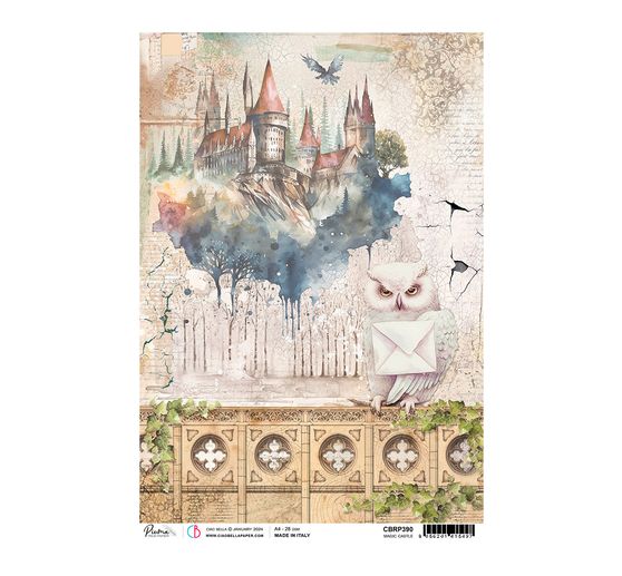 Motiv-Strohseide "Wizard Academy - Magic Castle"