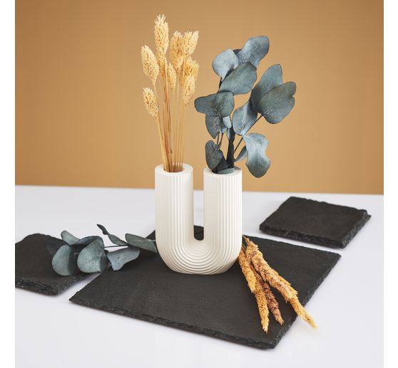 Silikon Gießform "U-Form Vase geriffelt"
