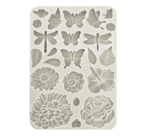 Silicone casting mold "Secret Diary - Butterflies and Flowers"