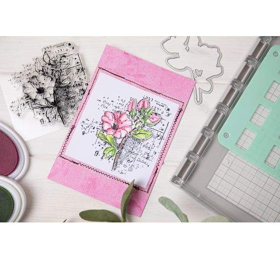 Sizzix Framelits Stanzschablone und Clear Stamps "Floral Mix Cluster"