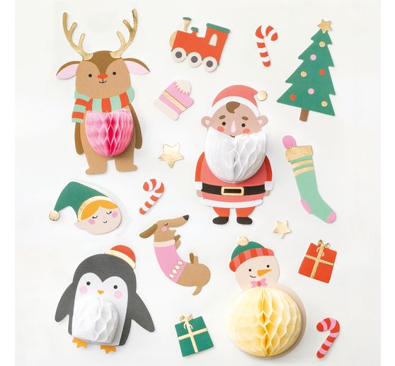 Honeycomb ball sticker "Christmas"
