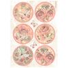 Motif straw silk "Shabby Rose - Motif circles"
