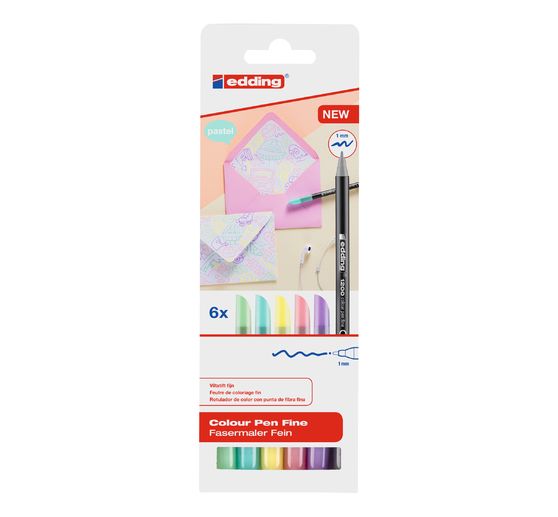 edding 1200 Colour Pen Fine Pastell, 6er-Set