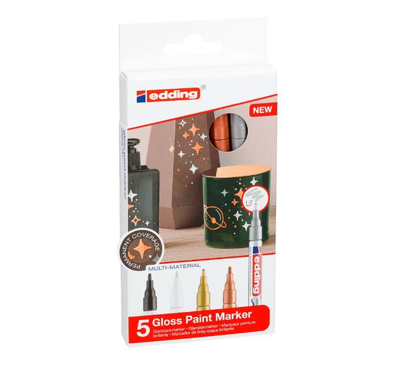 edding 751 Glanzlack-Marker Metallic, 5er-Set