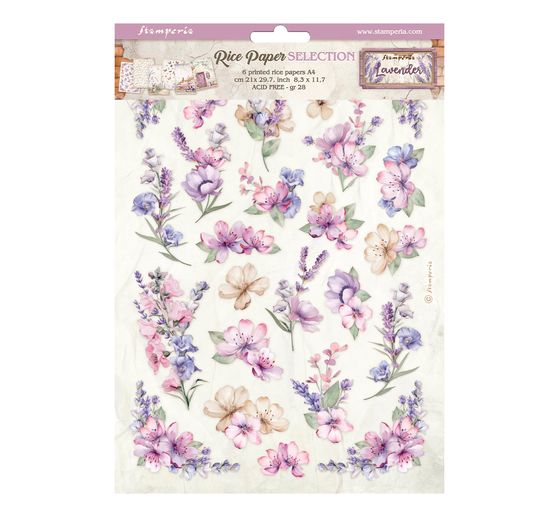 Motiv-Strohseiden Sortiment "Lavender"