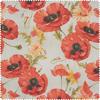 Motiv-Stoff Leinenoptik "Mohnblumen"