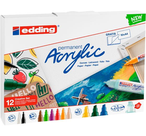 edding Acrylic "Acrylmarker - Basic", 12er-Set