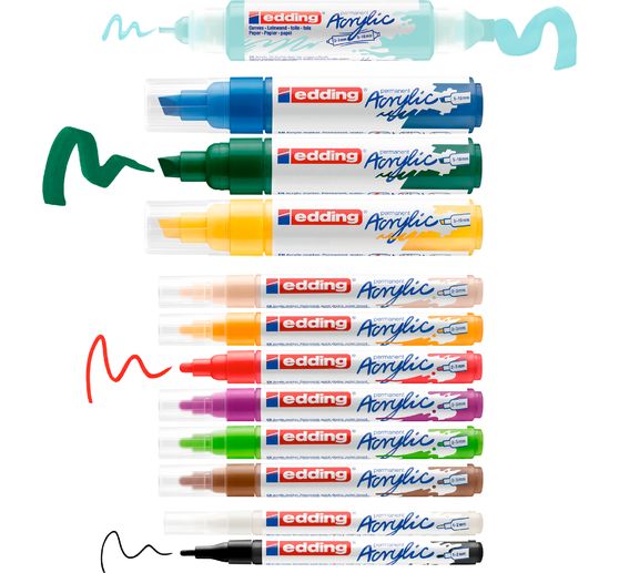 edding Acrylic "Acrylmarker - Basic", 12er-Set