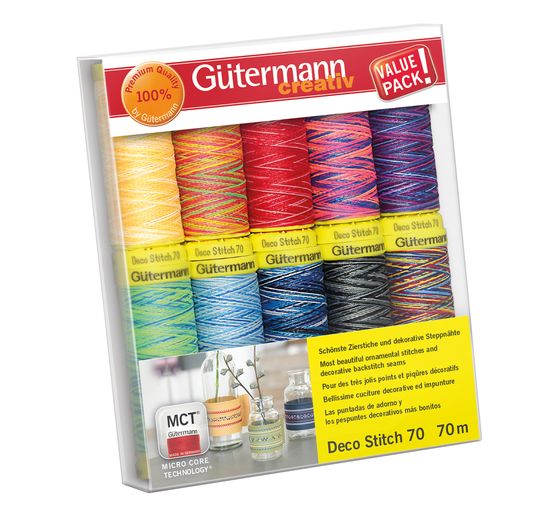 Gütermann Nähfaden Deco-Stitch 70, Col. 3, Multicolor