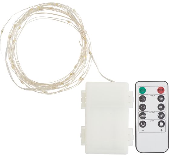 Outdoor micro LED light chain, with remote control, 50 LEDs