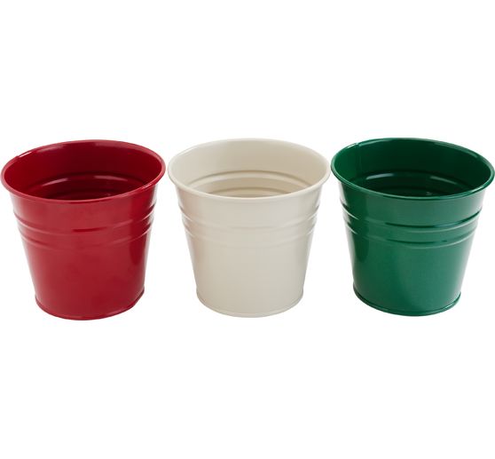 Zinc plant pot, set of 3