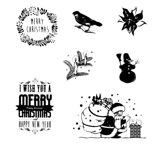 Stanzformen- und Stempel-Set "Merry Christmas"