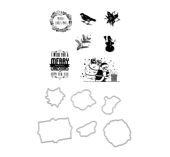 Stanzformen- und Stempel-Set "Merry Christmas"