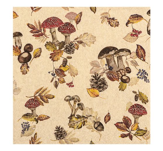 Serviette "Waldpilze Natur"