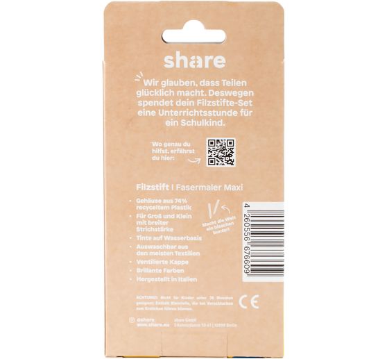 share Filzstift Maxi, 6er-Set