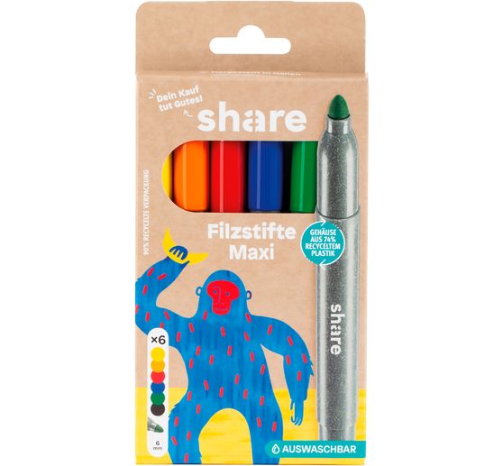 share Filzstift Maxi, 6er-Set